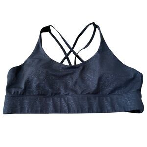Zyia Active Women’s Size XL Black Paisley Light Tight Strappy Sports Bra EUC